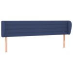 vidaXL Tăblie de pat cu aripioare, albastru, 163x23x78/88 cm textil vidaXL Tăblie de pat cu aripioare, albastru, 163x23x78/88 cm textil