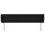 vidaXL Tăblie de pat cu aripioare negru 183x23x78/88 cm textil