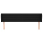 vidaXL Tăblie de pat cu aripioare negru 203x23x78/88 cm textil