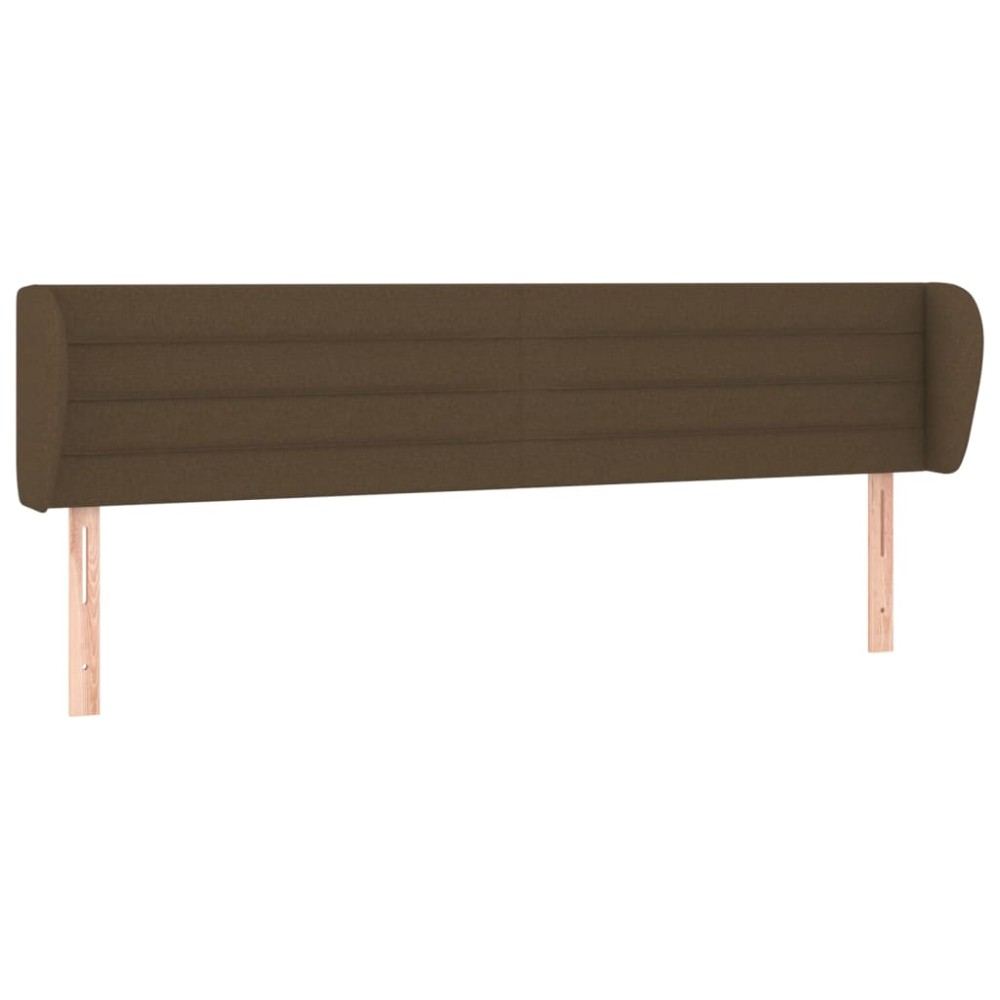 vidaXL Tăblie de pat cu aripioare maro închis 203x23x78/88 cm textil