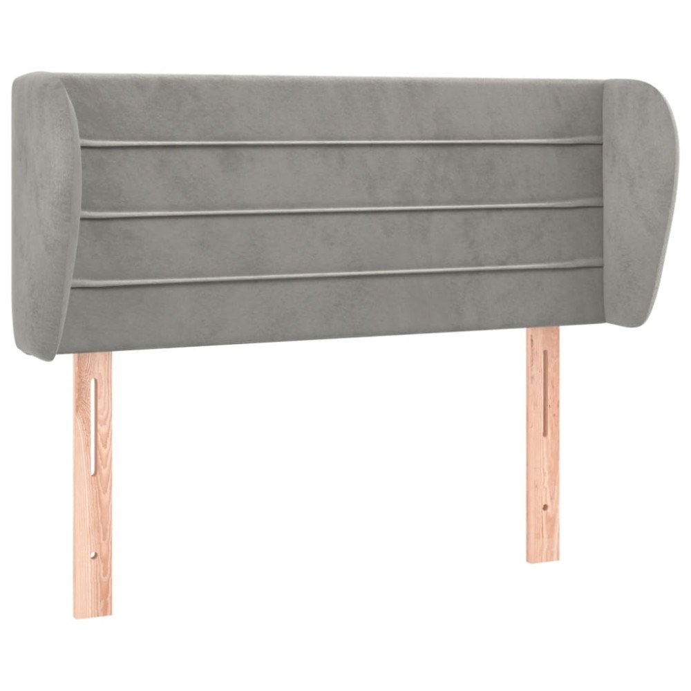 vidaXL Tăblie de pat cu aripioare gri deschis 83x23x78/88 cm catifea