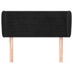vidaXL Tăblie de pat cu aripioare negru 83x23x78/88 cm catifea