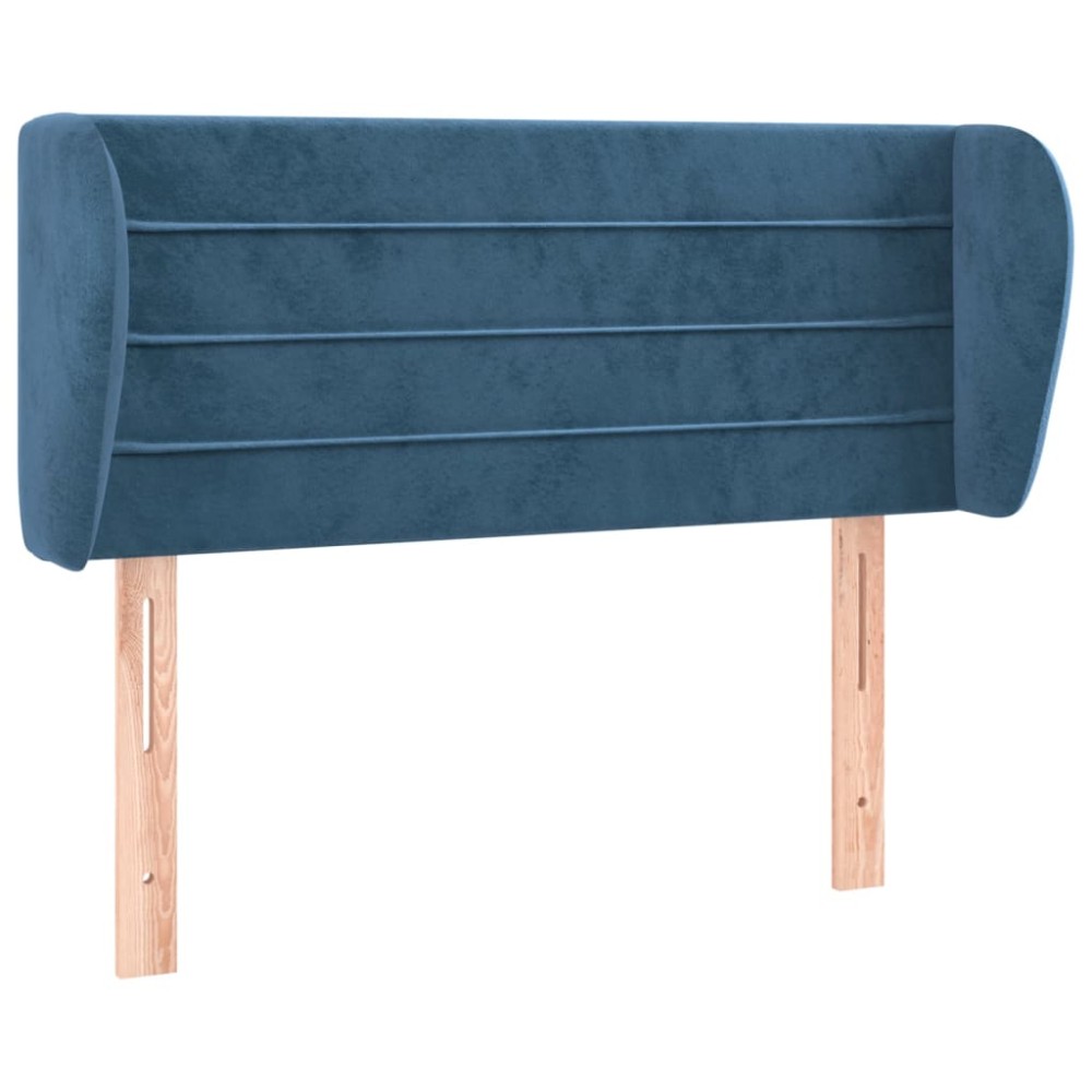 vidaXL Tăblie pat cu aripioare albastru închis 83x23x78/88 cm catifea
