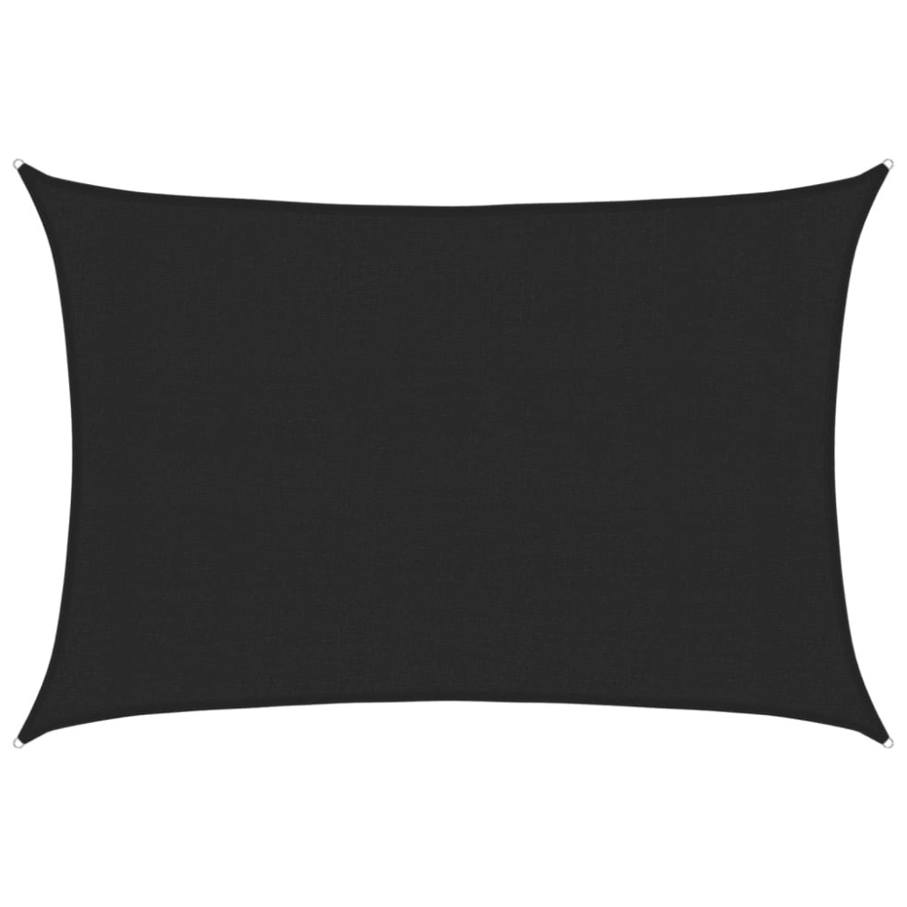 vidaXL Pânză parasolar, negru, 3x4 m, HDPE, 160 g/m²