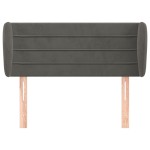 vidaXL Tăblie de pat cu aripioare gri închis 93x23x78/88 cm catifea