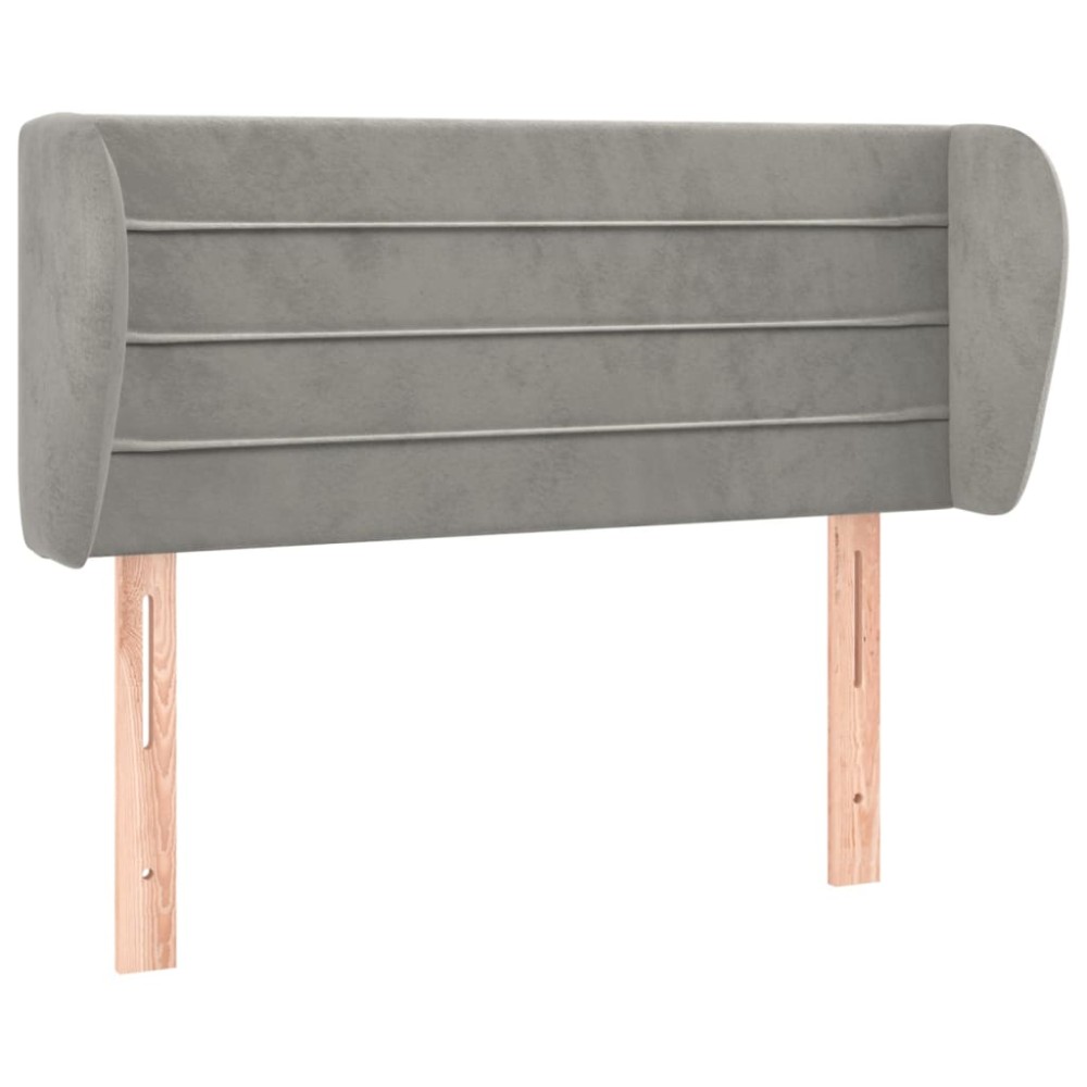 vidaXL Tăblie de pat cu aripioare gri deschis 103x23x78/88 cm catifea