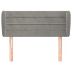 vidaXL Tăblie de pat cu aripioare gri deschis 103x23x78/88 cm catifea vidaXL Tăblie de pat cu aripioare gri deschis 103x23x78/88 cm catifea