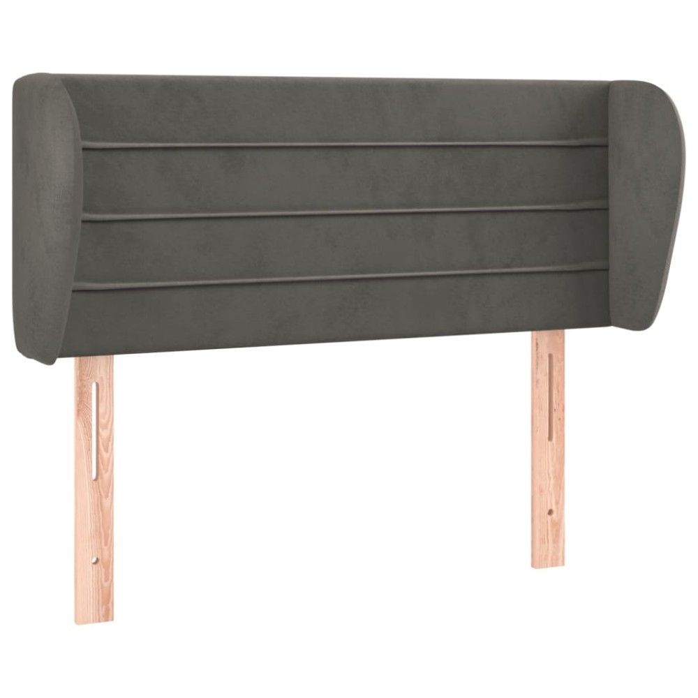 vidaXL Tăblie de pat cu aripioare gri închis 103x23x78/88 cm catifea