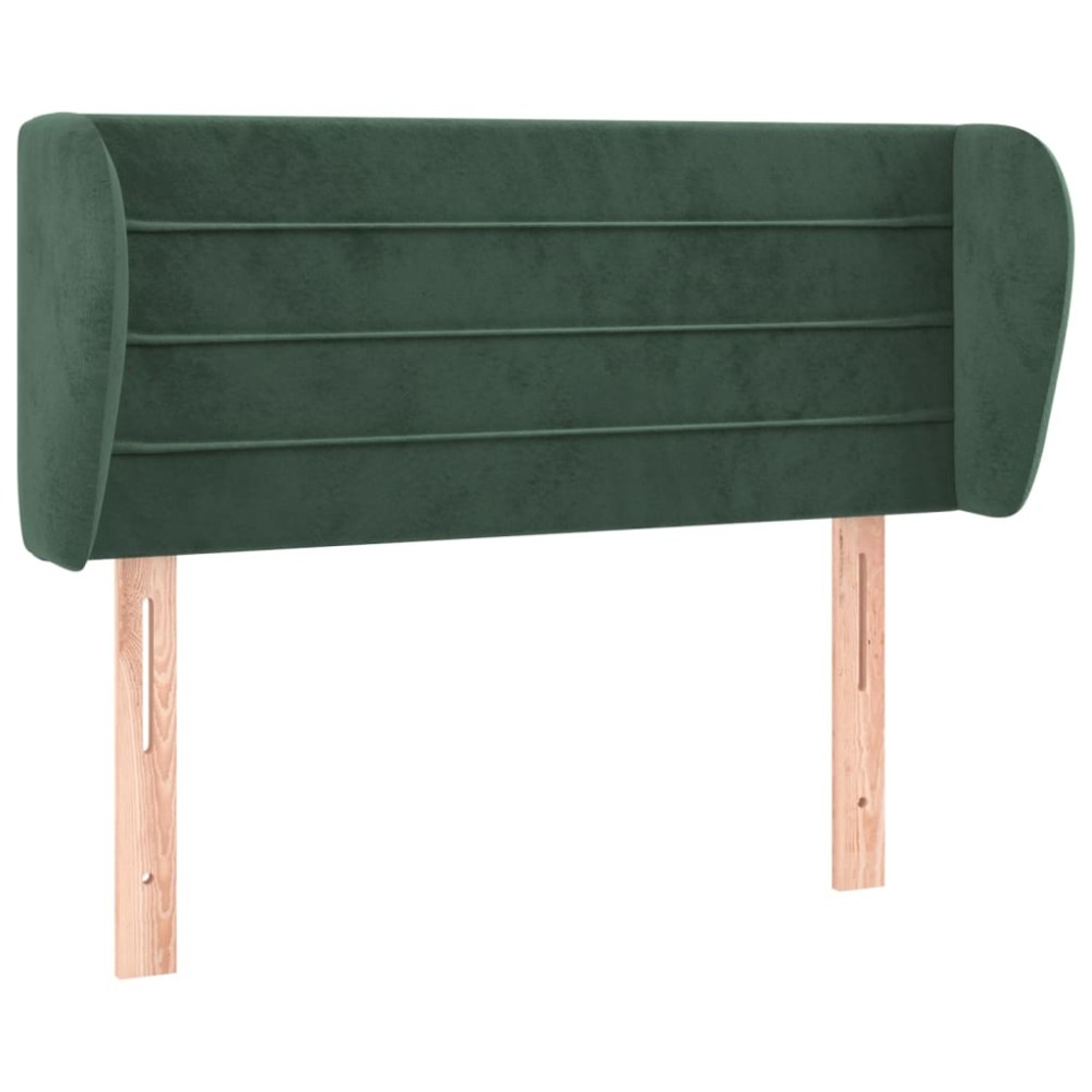 vidaXL Tăblie de pat cu aripioare verde închis 103x23x78/88 cm catifea