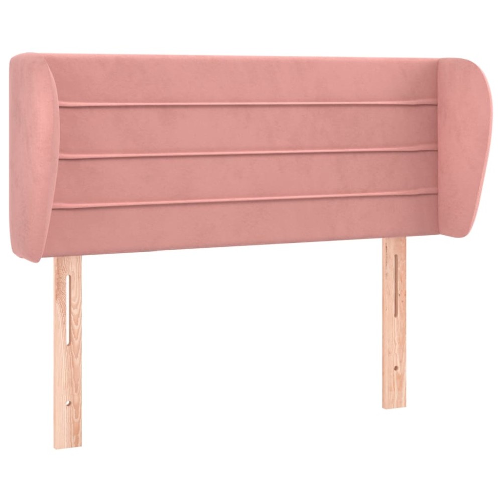 vidaXL Tăblie de pat cu aripioare roz 103x23x78/88 cm catifea