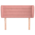 vidaXL Tăblie de pat cu aripioare roz 103x23x78/88 cm catifea