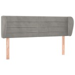 vidaXL Tăblie de pat cu aripioare gri deschis 147x23x78/88 cm catifea vidaXL Tăblie de pat cu aripioare gri deschis 147x23x78/88 cm catifea