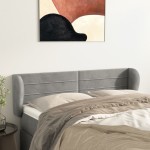 vidaXL Tăblie de pat cu aripioare gri deschis 147x23x78/88 cm catifea vidaXL Tăblie de pat cu aripioare gri deschis 147x23x78/88 cm catifea