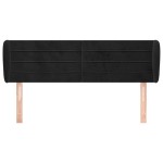 vidaXL Tăblie de pat cu aripioare negru 147x23x78/88 cm catifea