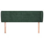 vidaXL Tăblie de pat cu aripioare verde închis 147x23x78/88 cm catifea