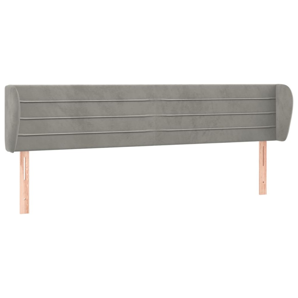vidaXL Tăblie de pat cu aripioare gri deschis 163x23x78/88 cm catifea