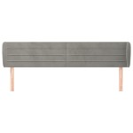 vidaXL Tăblie de pat cu aripioare gri deschis 163x23x78/88 cm catifea