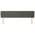 vidaXL Tăblie de pat cu aripioare gri închis 163x23x78/88 cm catifea vidaXL Tăblie de pat cu aripioare gri închis 163x23x78/88 cm catifea