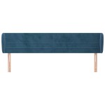 vidaXL Tăblie pat cu aripioare albastru închis 163x23x78/88 cm catifea