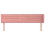 vidaXL Tăblie de pat cu aripioare roz 163x23x78/88 cm catifea