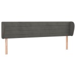 vidaXL Tăblie de pat cu aripioare gri închis 183x23x78/88 cm catifea vidaXL Tăblie de pat cu aripioare gri închis 183x23x78/88 cm catifea