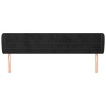 vidaXL Tăblie de pat cu aripioare negru 183x23x78/88 cm catifea