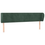vidaXL Tăblie de pat cu aripioare verde închis 183x23x78/88 cm catifea