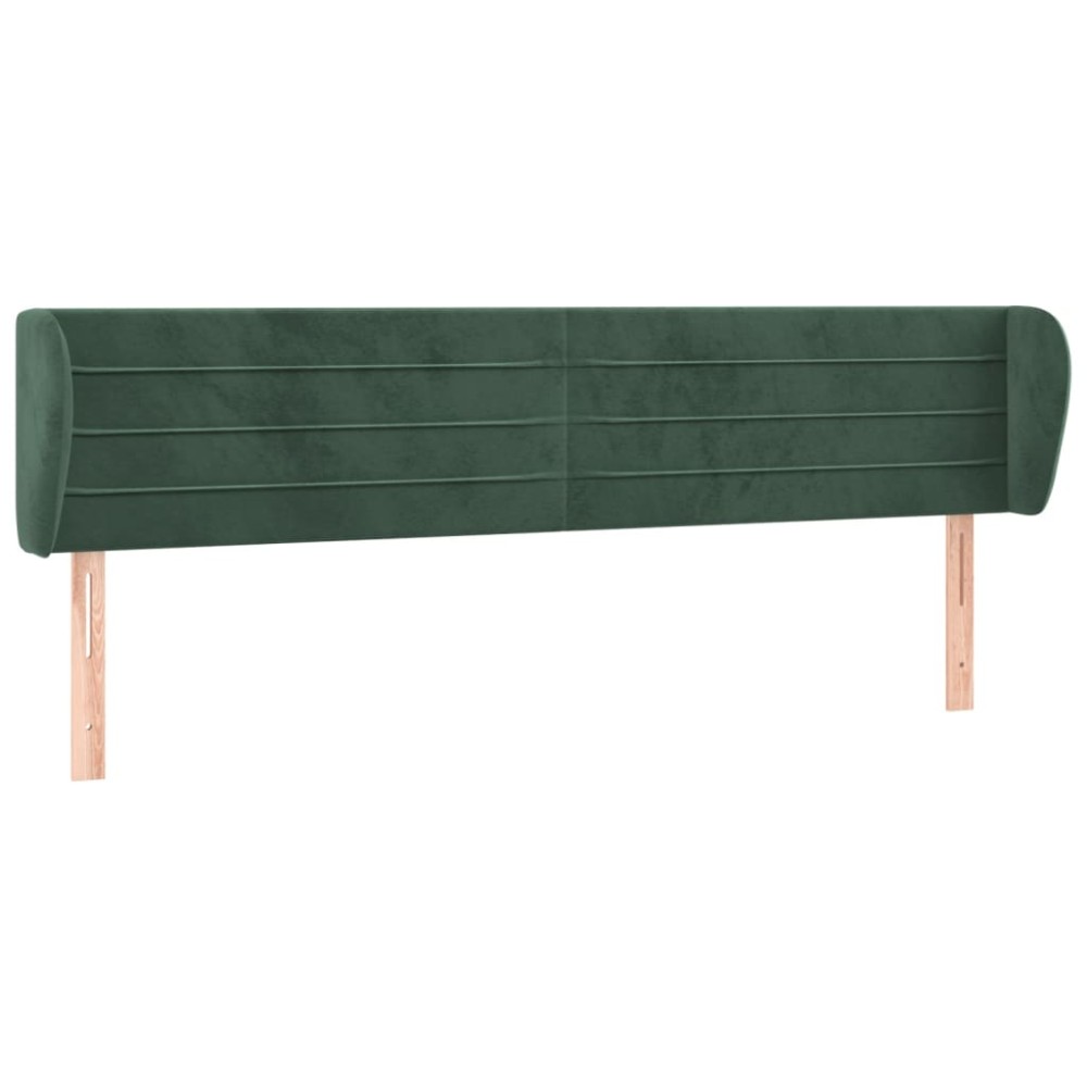 vidaXL Tăblie de pat cu aripioare verde închis 203x23x78/88 cm catifea