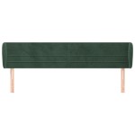 vidaXL Tăblie de pat cu aripioare verde închis 203x23x78/88 cm catifea