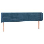 vidaXL Tăblie pat cu aripioare albastru închis 203x23x78/88 cm catifea