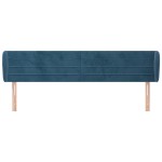 vidaXL Tăblie pat cu aripioare albastru închis 203x23x78/88 cm catifea