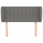 vidaXL Tăblie de pat cu aripioare gri închis 83x23x78/88 cm textil