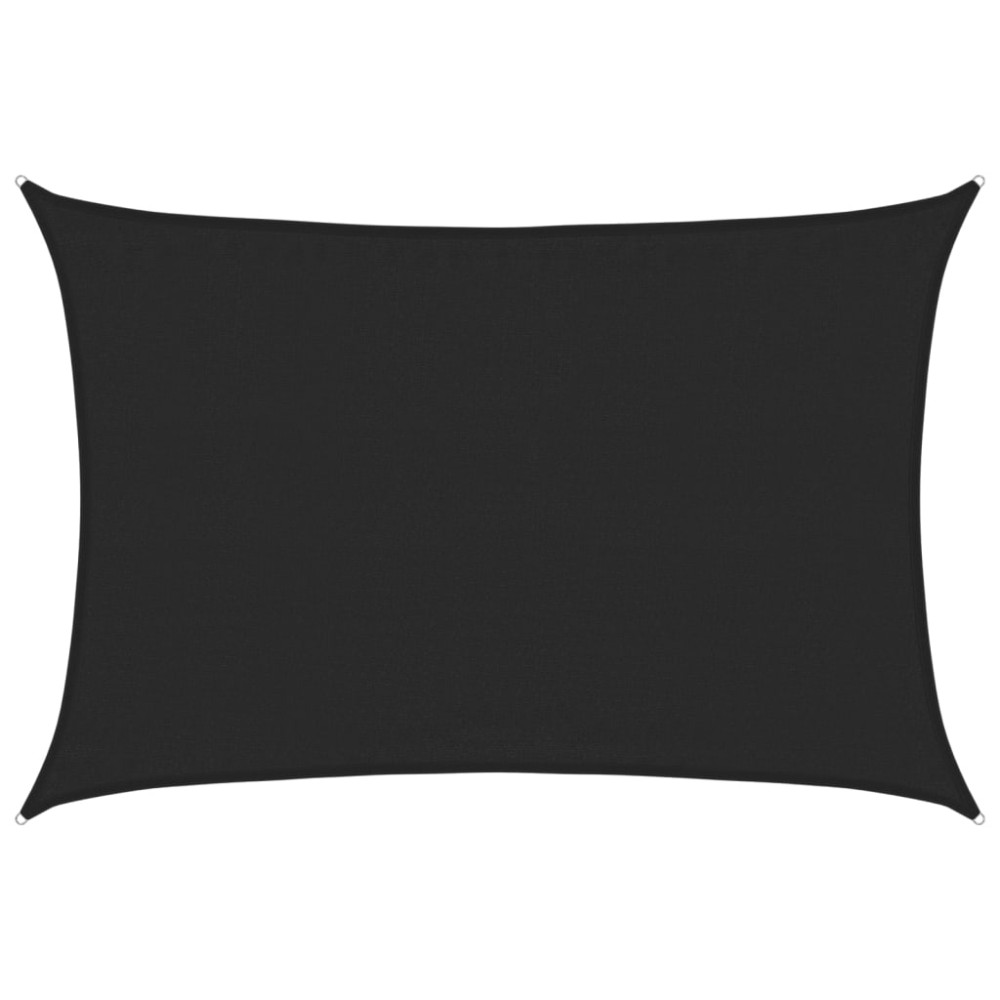 vidaXL Pânză parasolar, negru, 3,5x4,5 m, HDPE, 160 g/m²