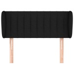 vidaXL Tăblie de pat cu aripioare negru 93x23x78/88 cm textil
