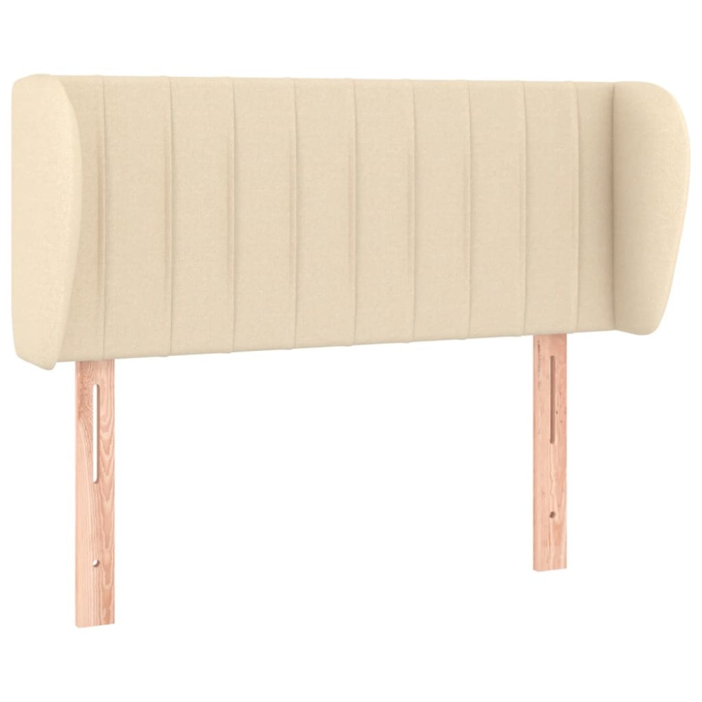 vidaXL Tăblie de pat cu aripioare crem 93x23x78/88 cm textil