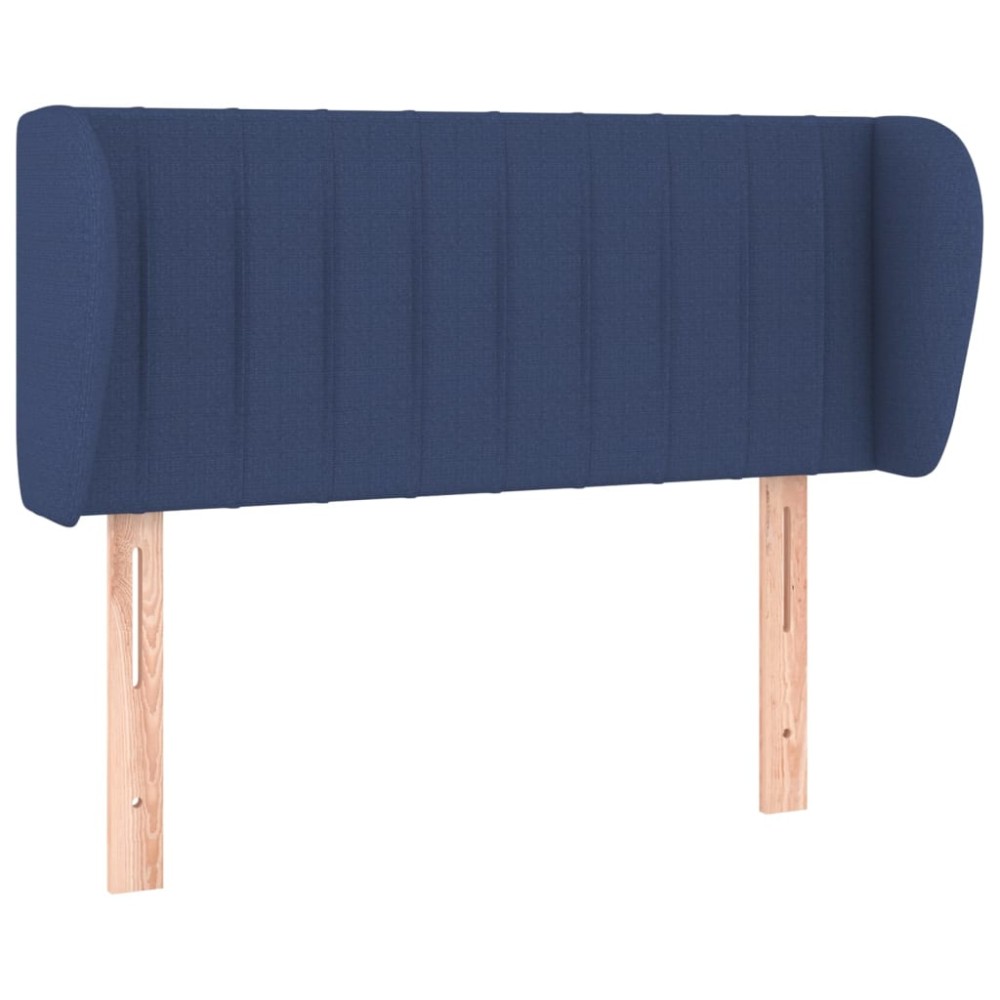 vidaXL Tăblie de pat cu aripioare albastru 93x23x78/88 cm textil