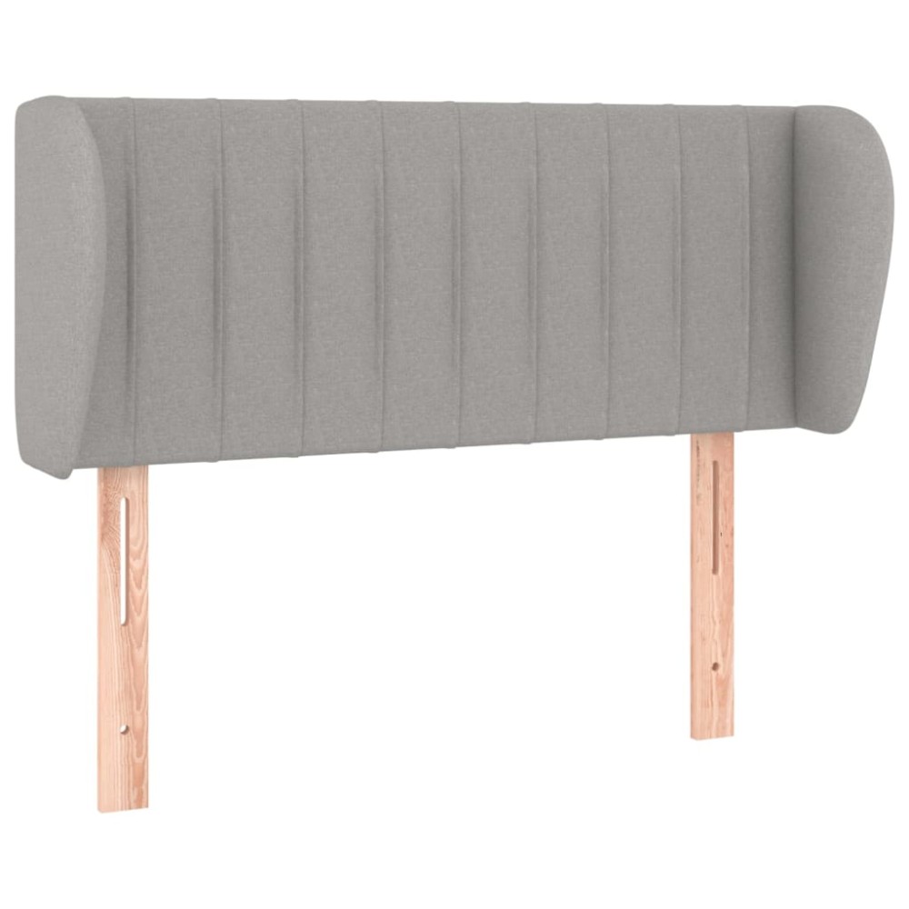 vidaXL Tăblie de pat cu aripioare gri deschis 103x23x78/88 cm textil