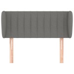 vidaXL Tăblie de pat cu aripioare gri închis 103x23x78/88 cm textil