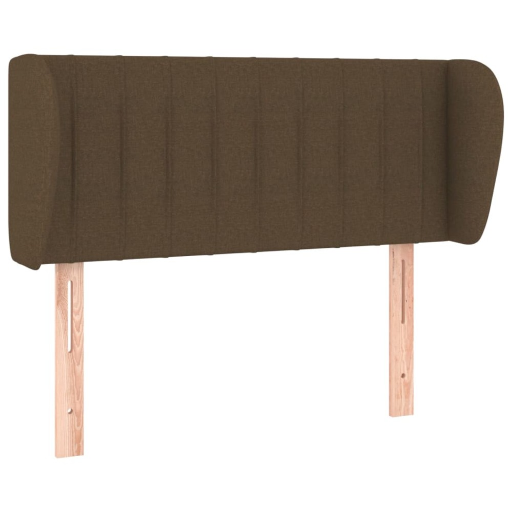 vidaXL Tăblie de pat cu aripioare maro închis 103x23x78/88 cm textil