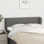 vidaXL Tăblie de pat cu aripioare gri închis 147x23x78/88 cm textil vidaXL Tăblie de pat cu aripioare gri închis 147x23x78/88 cm textil