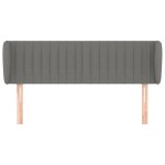 vidaXL Tăblie de pat cu aripioare gri închis 147x23x78/88 cm textil vidaXL Tăblie de pat cu aripioare gri închis 147x23x78/88 cm textil