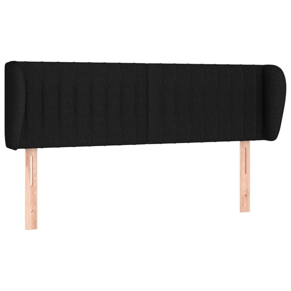vidaXL Tăblie de pat cu aripioare negru 147x23x78/88 cm textil