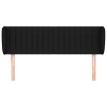 vidaXL Tăblie de pat cu aripioare negru 147x23x78/88 cm textil