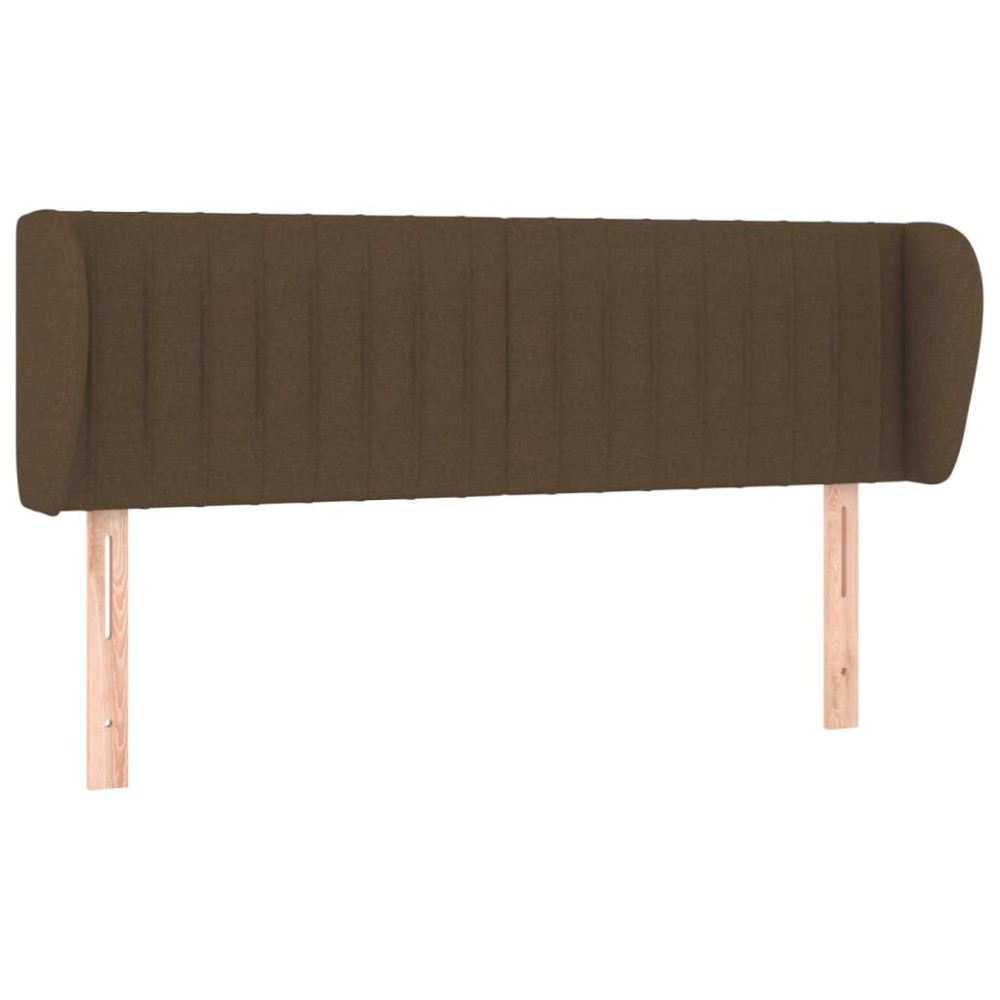 vidaXL Tăblie de pat cu aripioare maro închis 147x23x78/88 cm textil