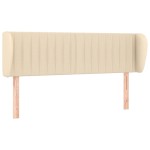 vidaXL Tăblie de pat cu aripioare crem 147x23x78/88 cm material textil vidaXL Tăblie de pat cu aripioare crem 147x23x78/88 cm material textil
