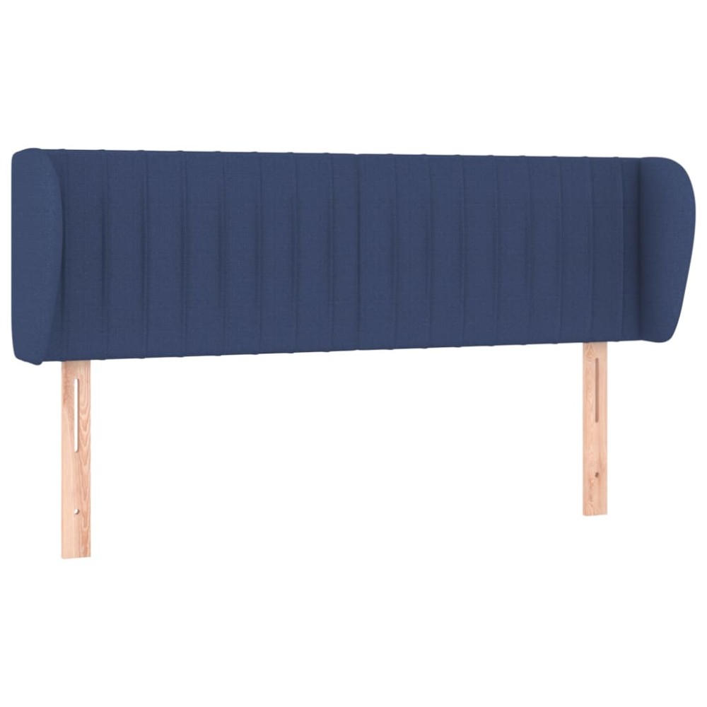 vidaXL Tăblie de pat cu aripioare, albastru, 147x23x78/88 cm textil