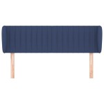 vidaXL Tăblie de pat cu aripioare, albastru, 147x23x78/88 cm textil