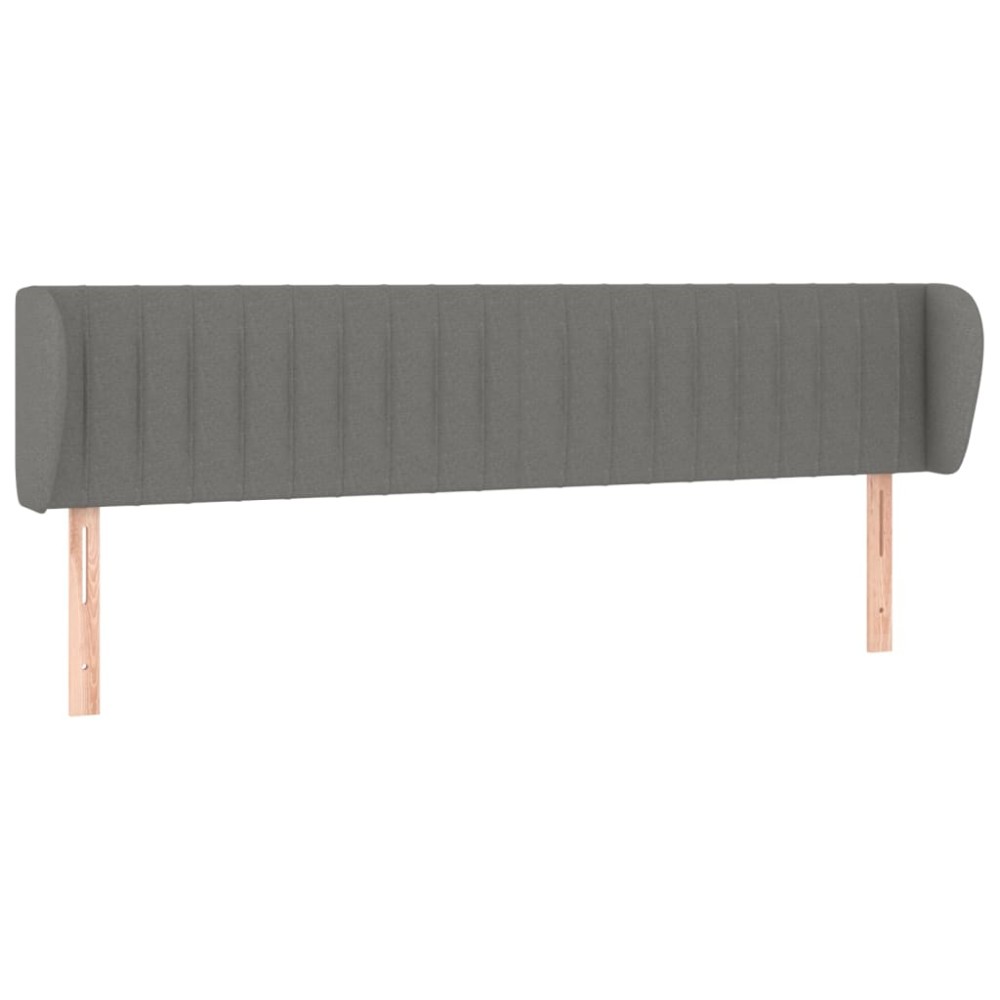 vidaXL Tăblie de pat cu aripioare gri închis 163x23x78/88 cm textil