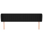 vidaXL Tăblie de pat cu aripioare negru 163x23x78/88 cm textil