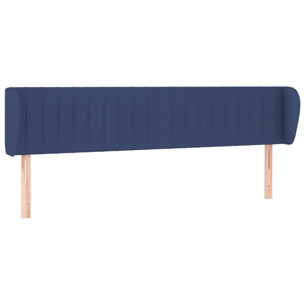 vidaXL Tăblie de pat cu aripioare, albastru, 163x23x78/88 cm textil